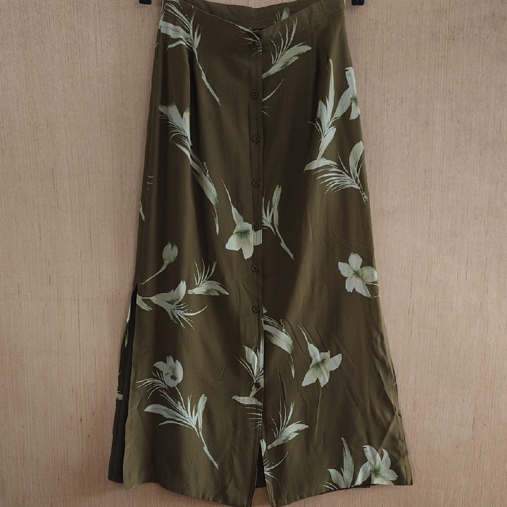 Vintage Liz Claiborne Silk Button Up Maxi Skirt